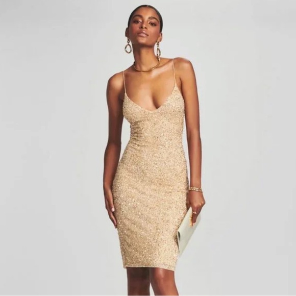 Retrofete Billie Sequin Dress - Cream - Picture 1 of 3